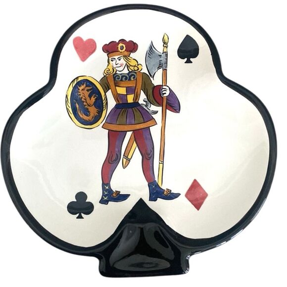 Tabletops Gallery King of Hearts Hand Painted Crafted Saucers Serving Plates (4) - Picture 2 of 8
